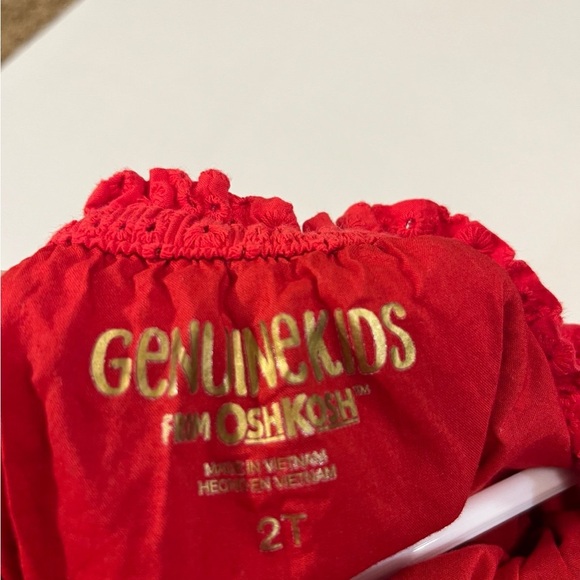 Red Eyelet Ruffle Dress - Picture 2 of 4